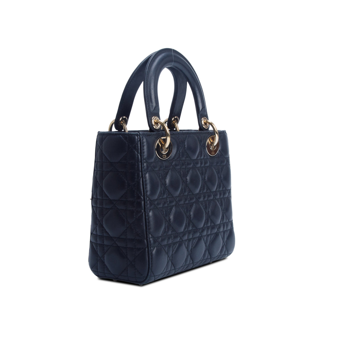 Christian Dior Black Calfskin Cannage Small Lucky Badges My Lady Dior w/ Box, Authenticity Card & Strap