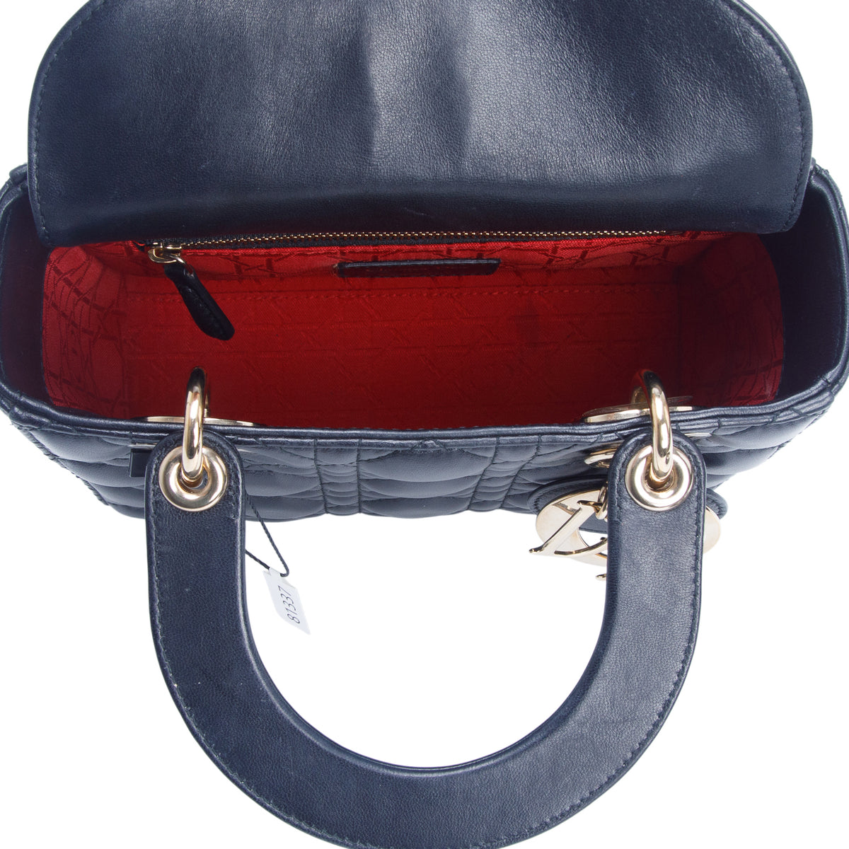 Christian Dior Black Calfskin Cannage Small Lucky Badges My Lady Dior w/ Box, Authenticity Card & Strap