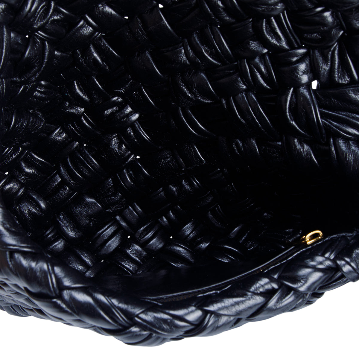 Bottega Veneta Black Calfskin Foulard Intreccio Kalimero Città Shoulder Bag w/ Box
