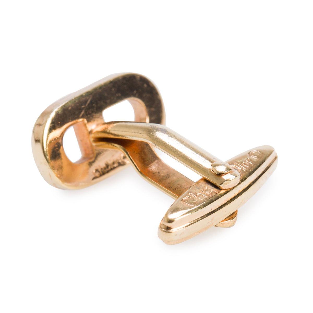 Christian Dior Gold-Plated Crystal CD Logo Cufflinks