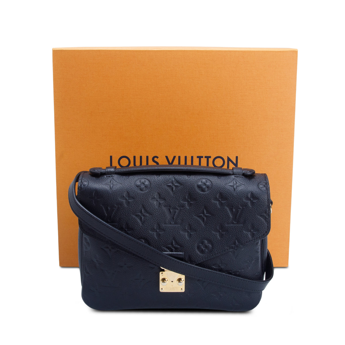 Louis Vuitton Black Monogram Empreinte Pochette Metis w/ Box, Strap & Receipt
