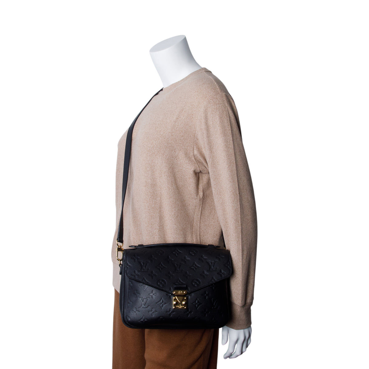 Louis Vuitton Black Monogram Empreinte Pochette Metis w/ Box, Strap & Receipt