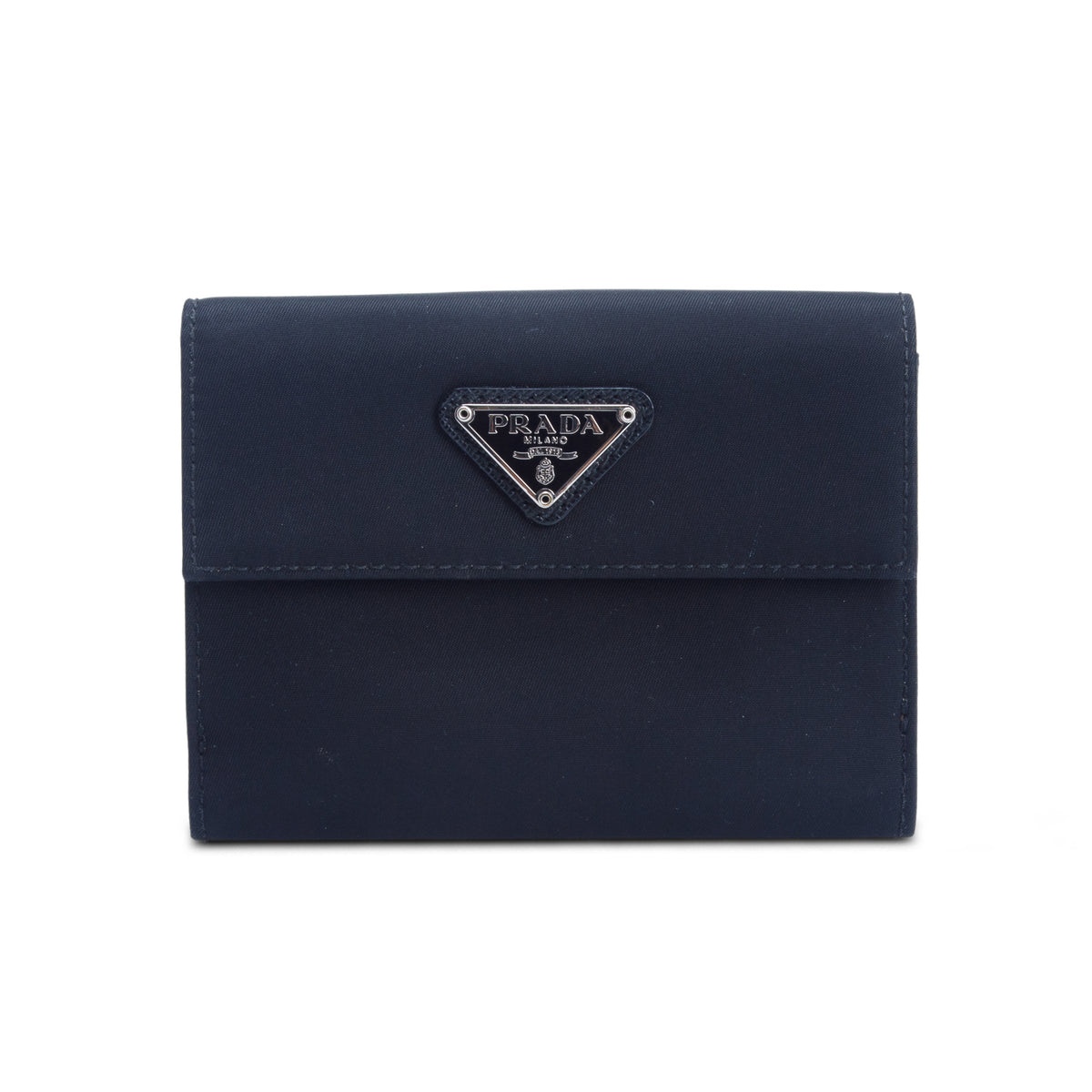 Prada Tessuto Nylon Saffiano Bi-Fold Compact Wallet