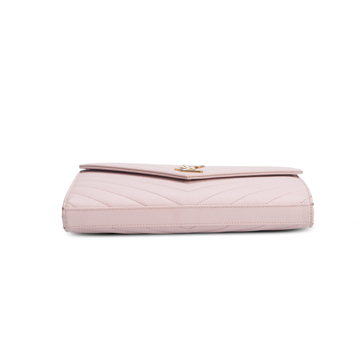 Saint Laurent Pink Grain De Poudre Cassandre Envelope Chain Wallet w/ Box