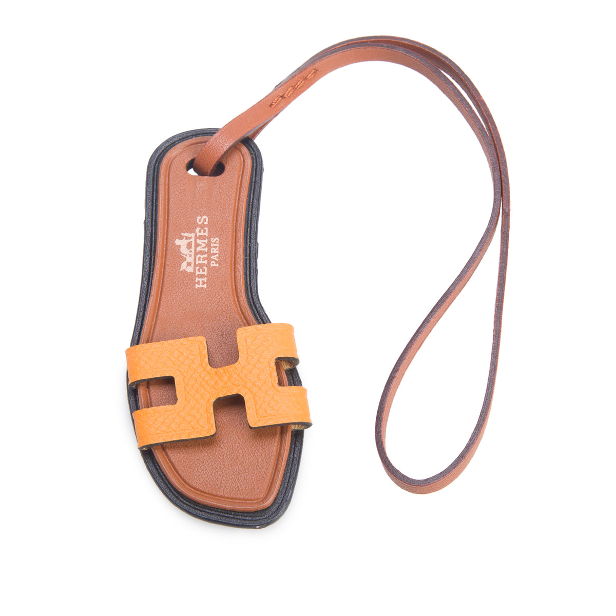 Hermes Orange/Naturel/Noir Epsom Butler Calfskin Oran Nano Bag Charm