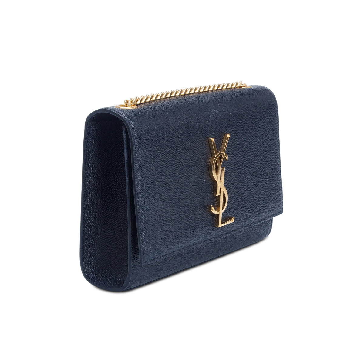 Saint Laurent 2025 Black Grain De Poudre Small Kate Chain Bag w/ Box & Receipt