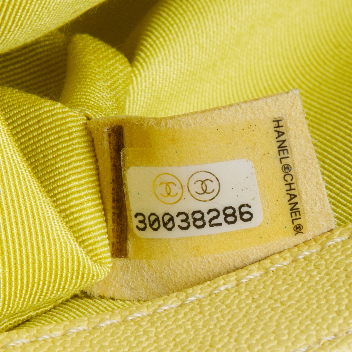 Chanel 2020 Yellow Caviar Chevron Leather Small Boy Bag w/ Box & Authenticity Card