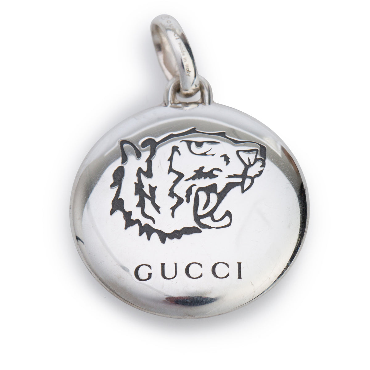 Gucci Sterling Silver 'Blind for Love' Tiger Pendant
