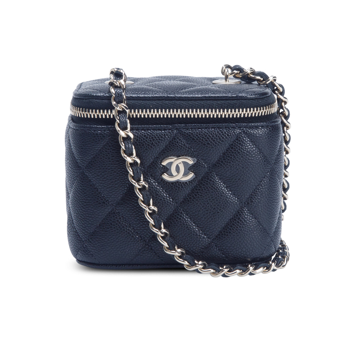 Chanel 2026 Black Quilted Caviar Mini Vanity Case w/ Box & Receipt