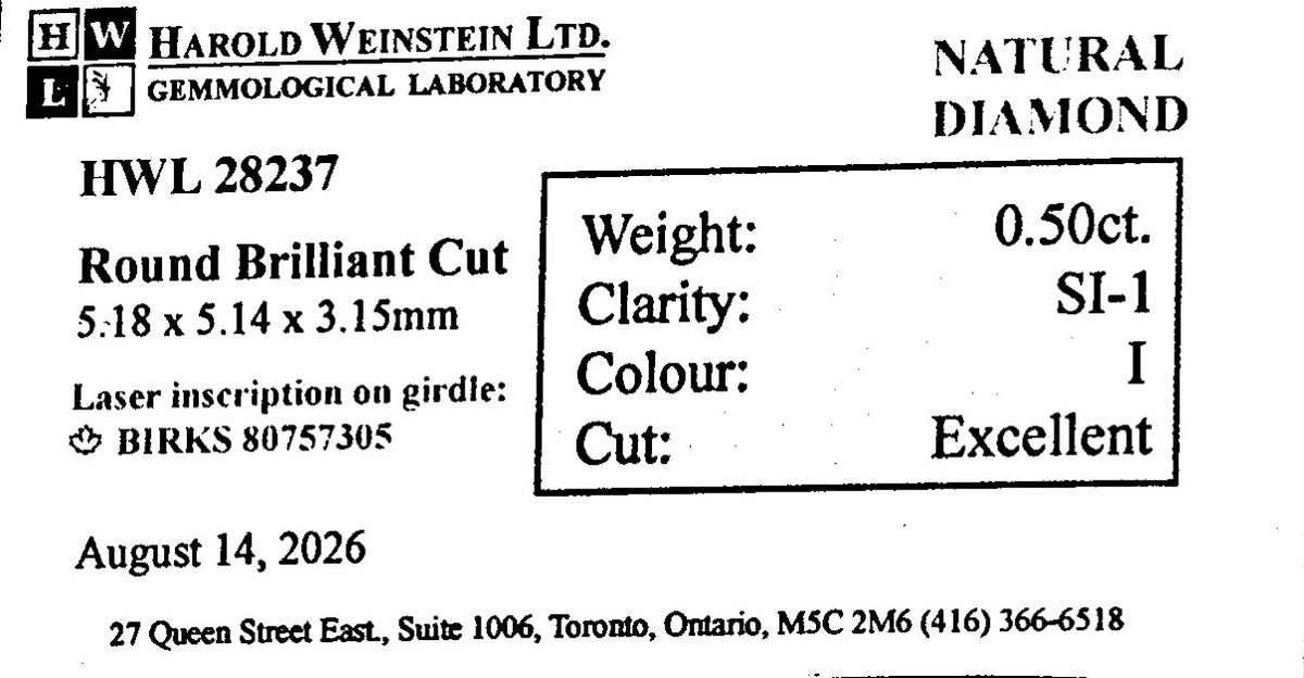 Natural 0.50 ct. Round Cut Loose Diamond