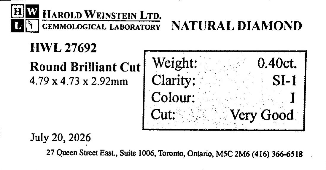 Natural 0.40 ct. Round Cut Loose Diamond