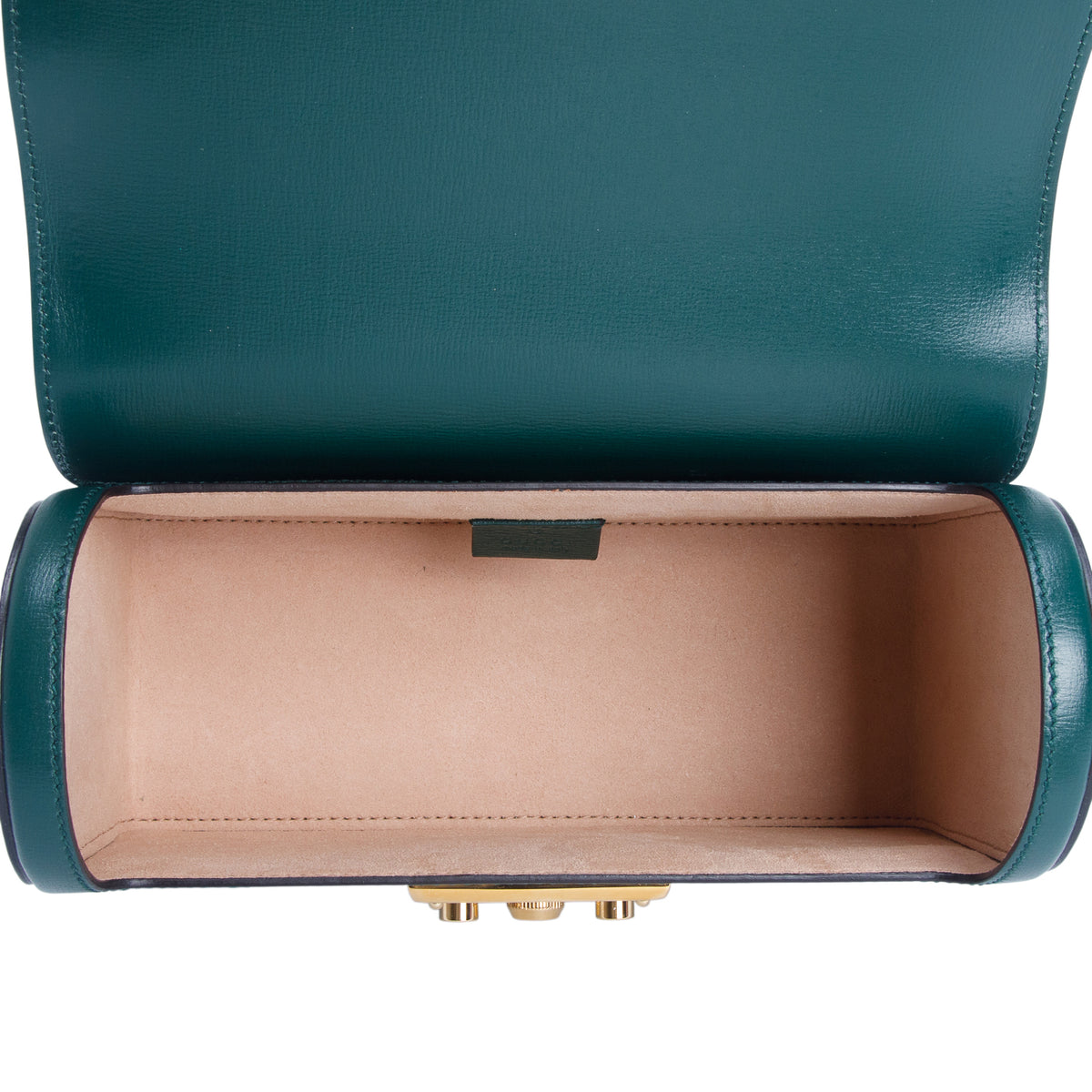 Gucci Green Azalea Calfskin Small Padlock Bamboo Shoulder Bag w/ Strap