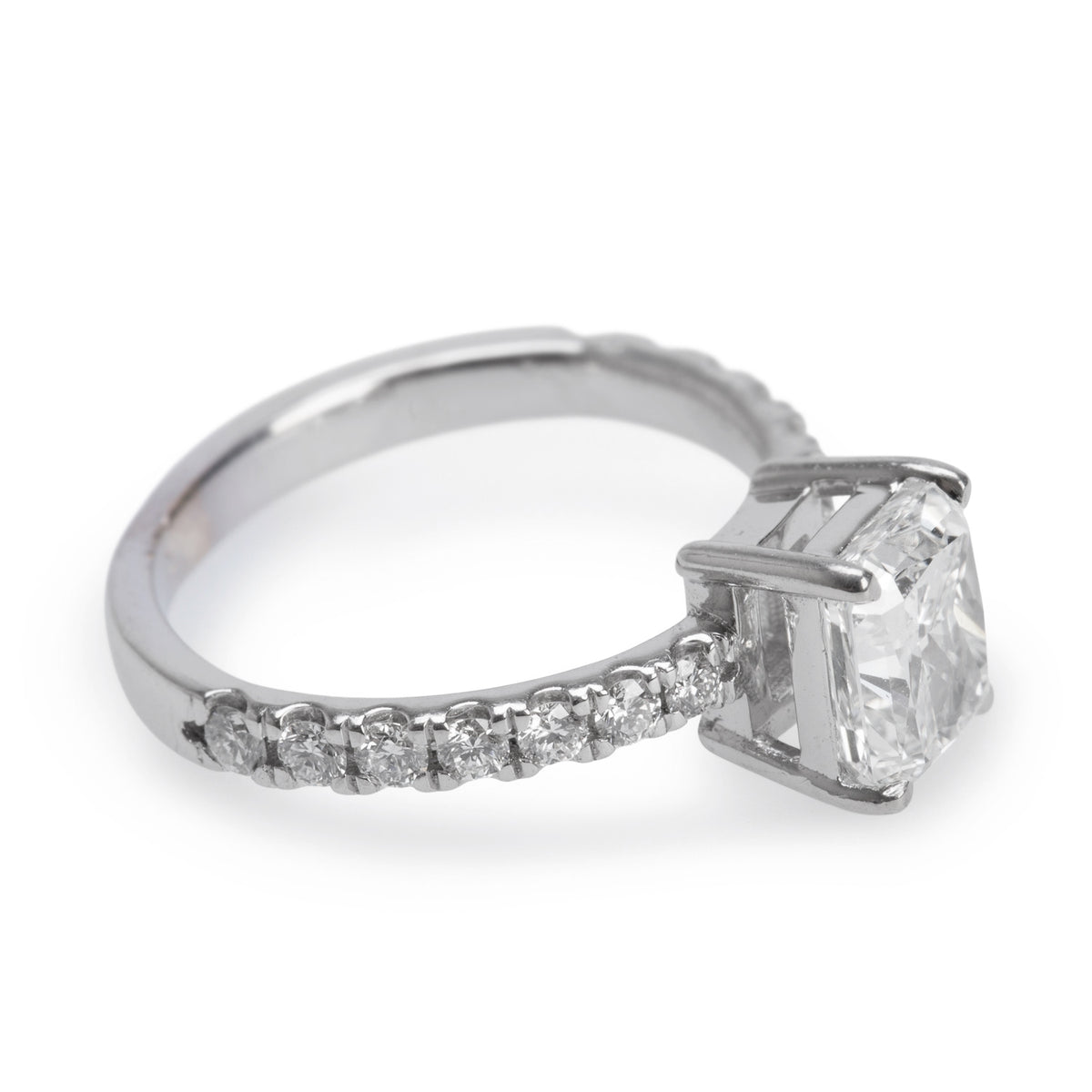 18k White Gold 1.01 ct. Radiant Cut Diamond Engagement Ring, Size 2.5 w/ GIA