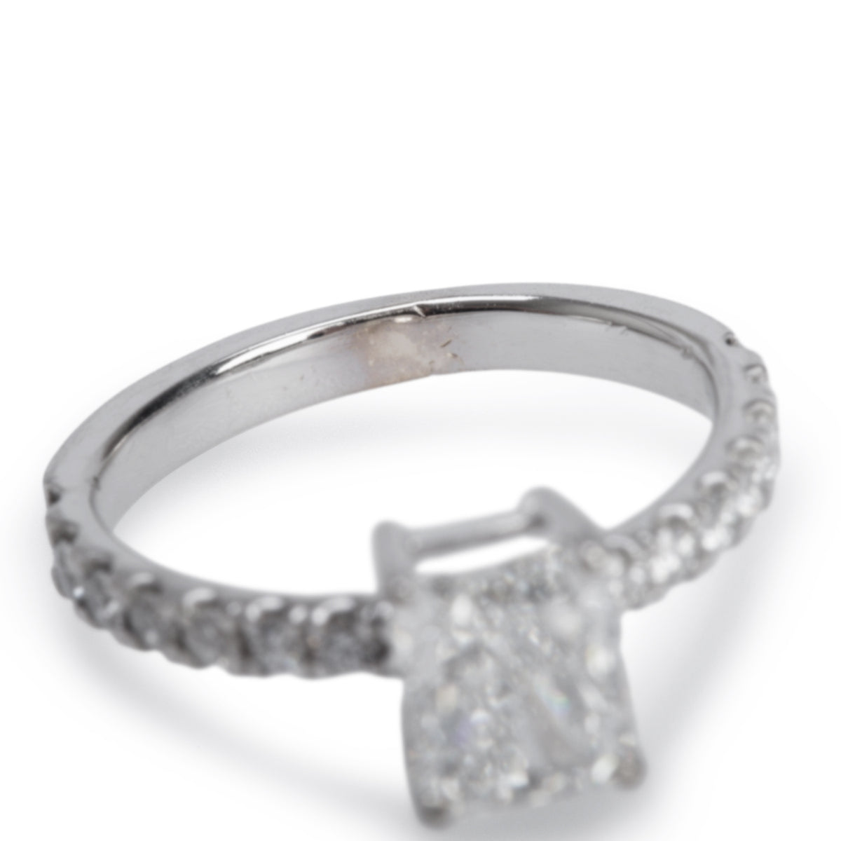 18k White Gold 1.01 ct. Radiant Cut Diamond Engagement Ring, Size 2.5 w/ GIA