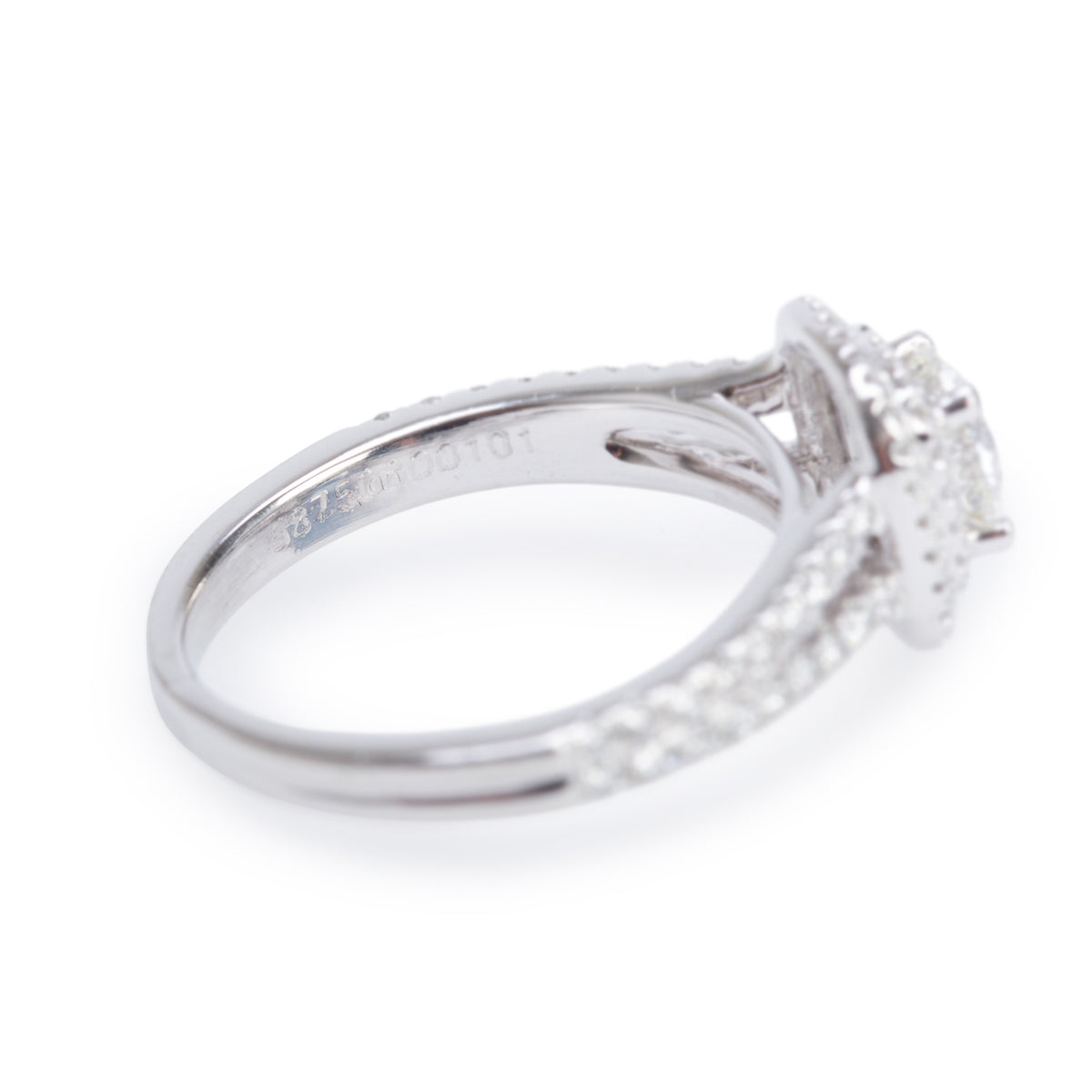 Platinum 0.59 ct. Round Brilliant Cut Diamond Engagement Ring, Size 5.75