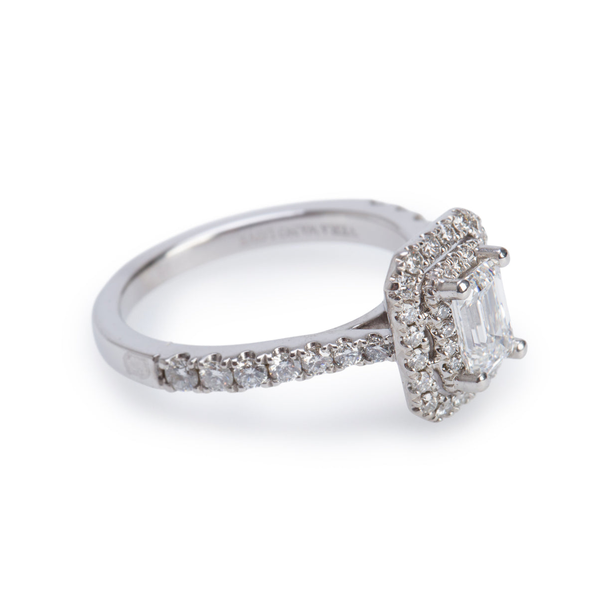 Vera Wang 14k White Gold 0.75 ct. Emerald Cut Diamond Engagement Ring, Size 6.5