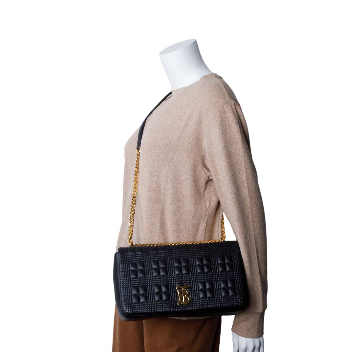 Burberry Black Lambskin Quilted Medium Lola Bag w/ Box