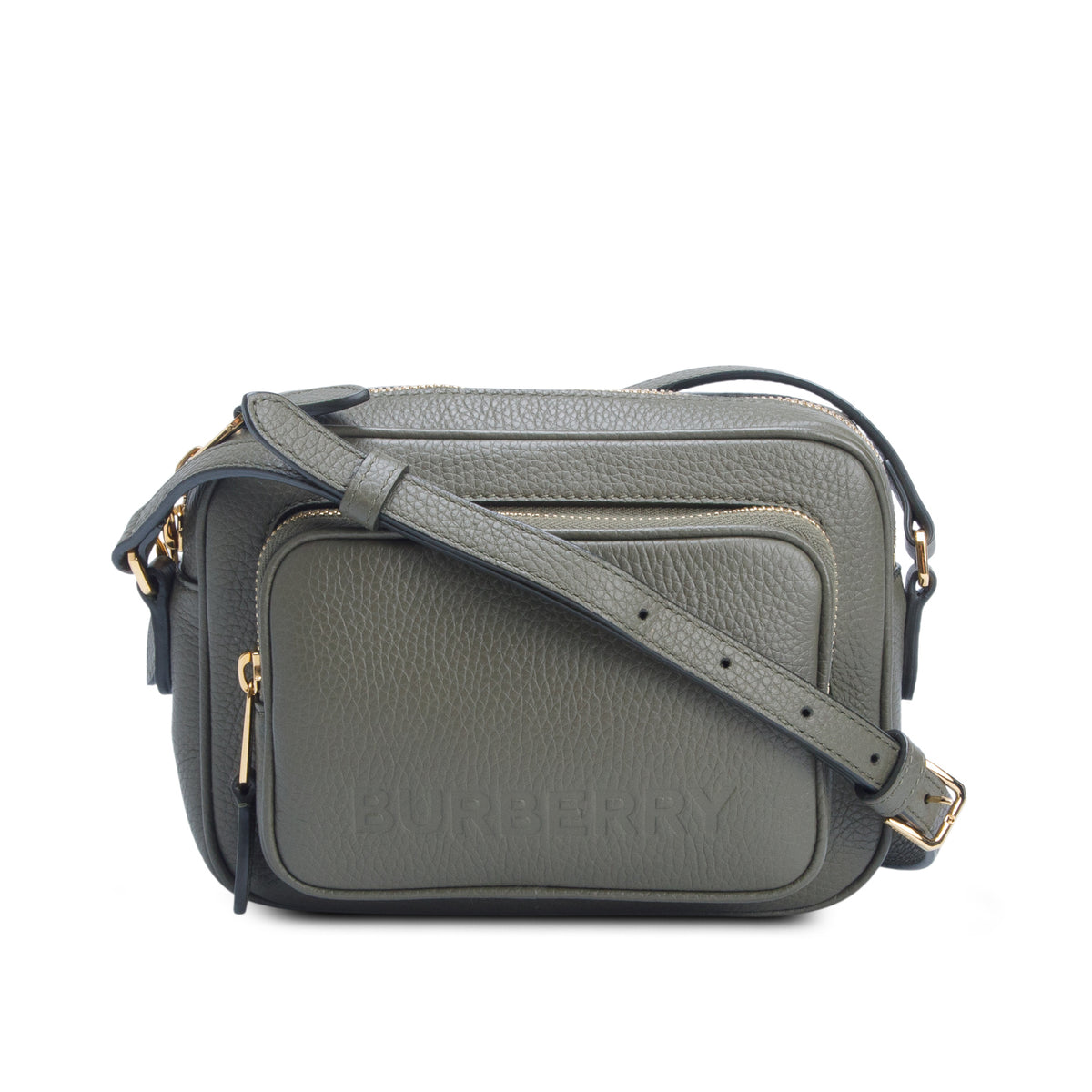 Burberry Green Grainy Leather Small Camera Bag