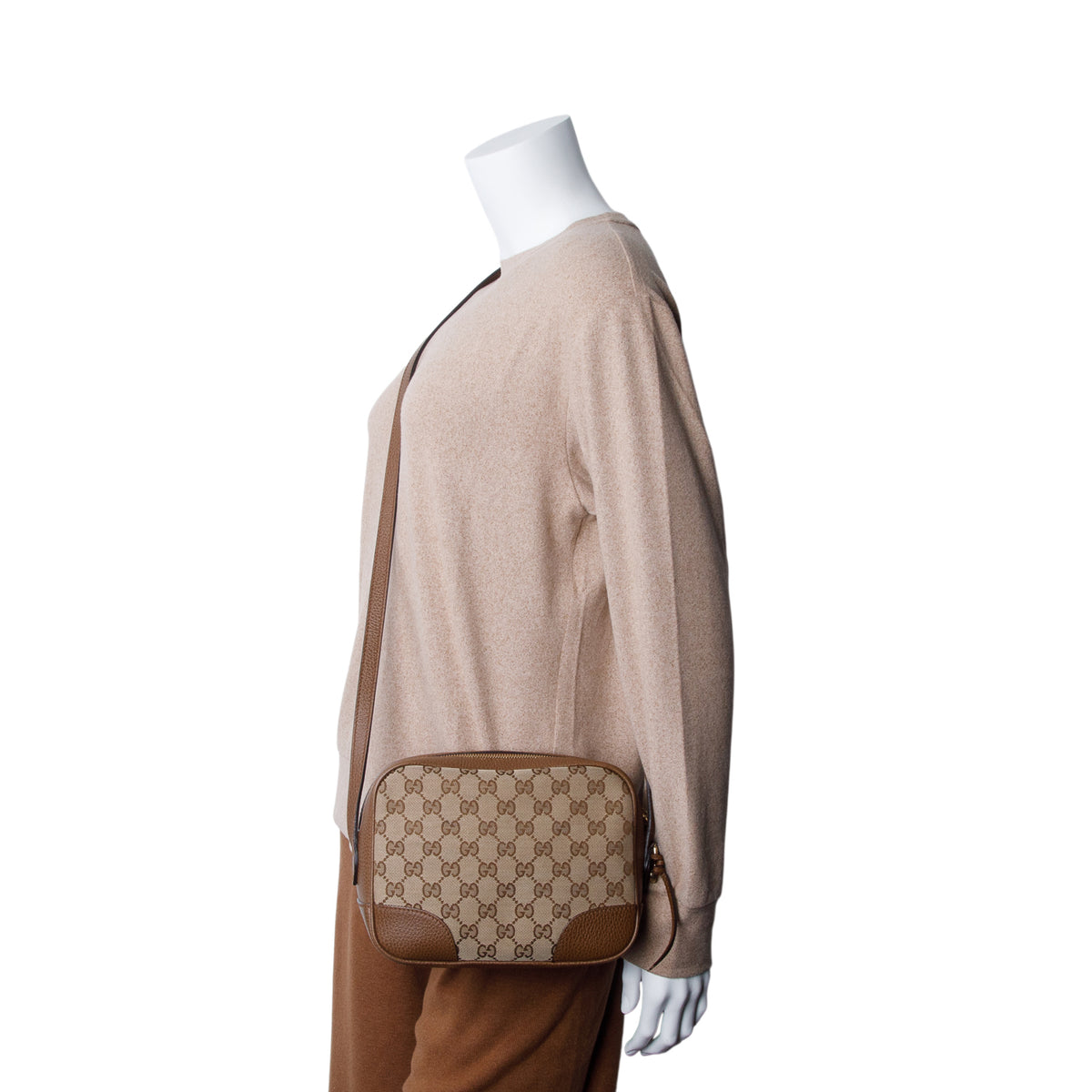 Gucci Brown Monogram Mini Bree Camera Bag