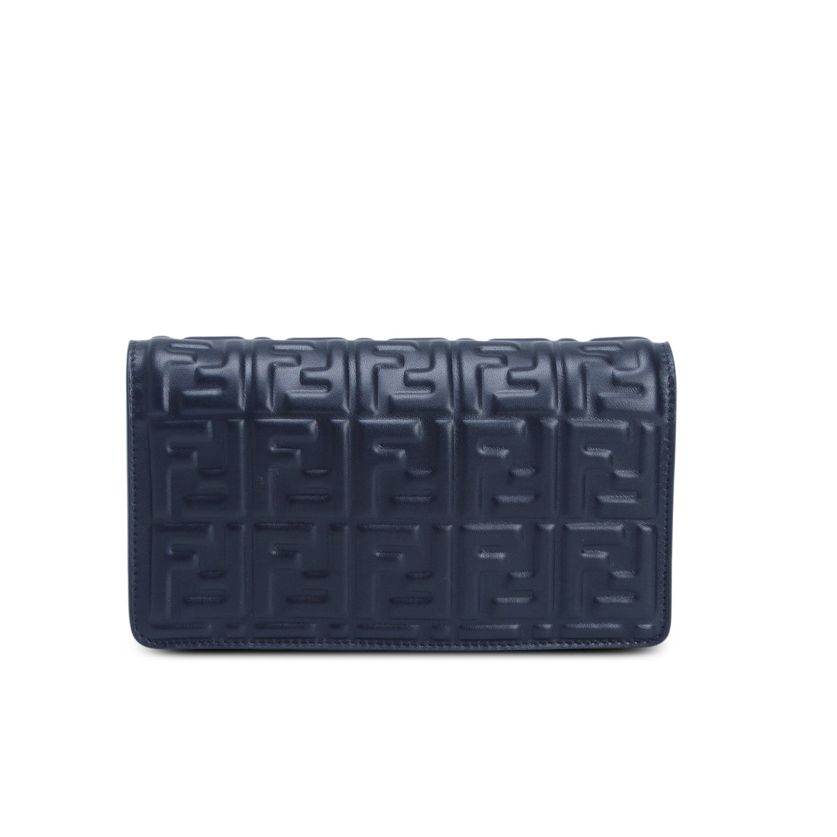Fendi Black Nappa Matisse FF Embossed Tube Wallet on Chain w/ Straps