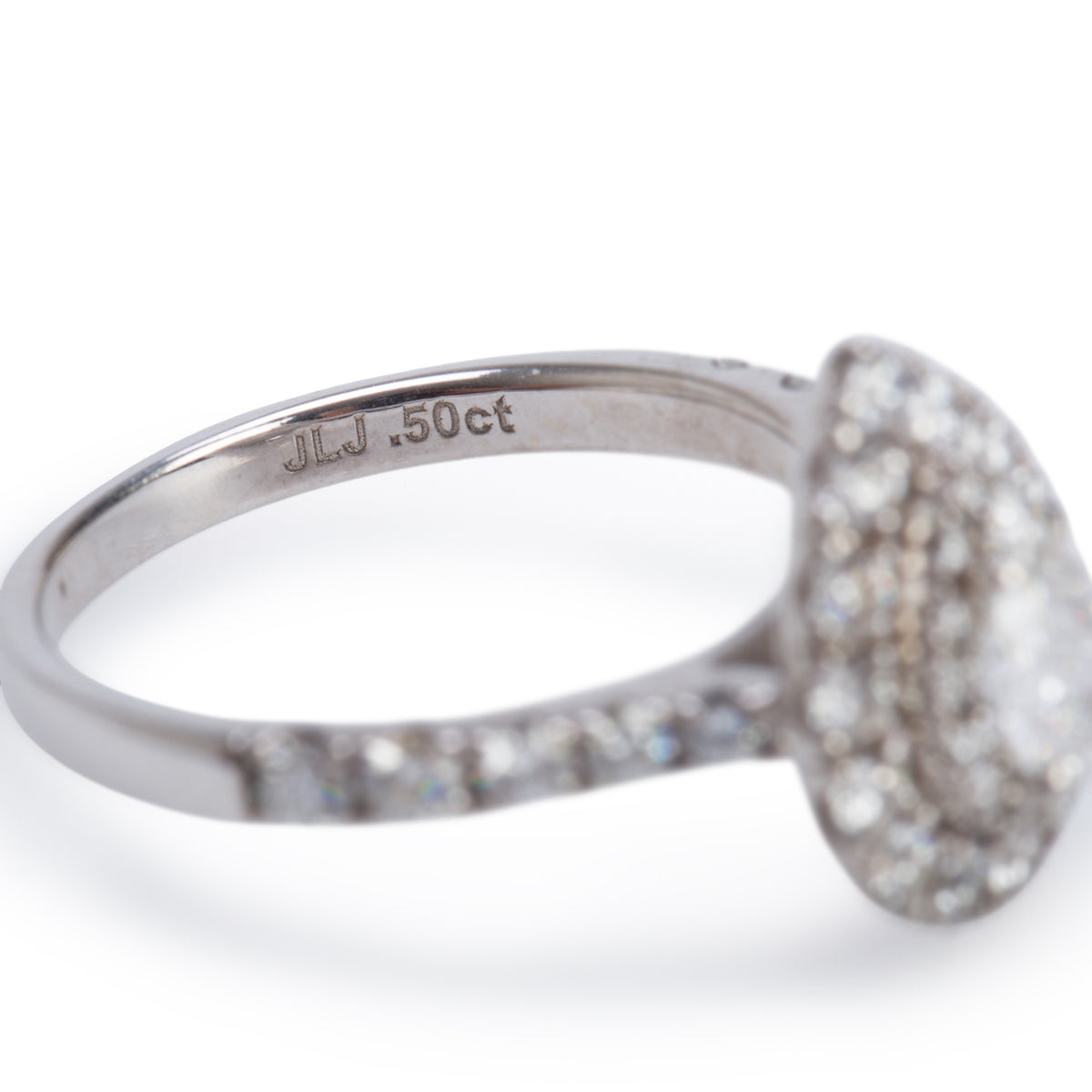 14k White Gold 0.50 ct. Pear Shaped Diamond Engagement Ring, Size 7