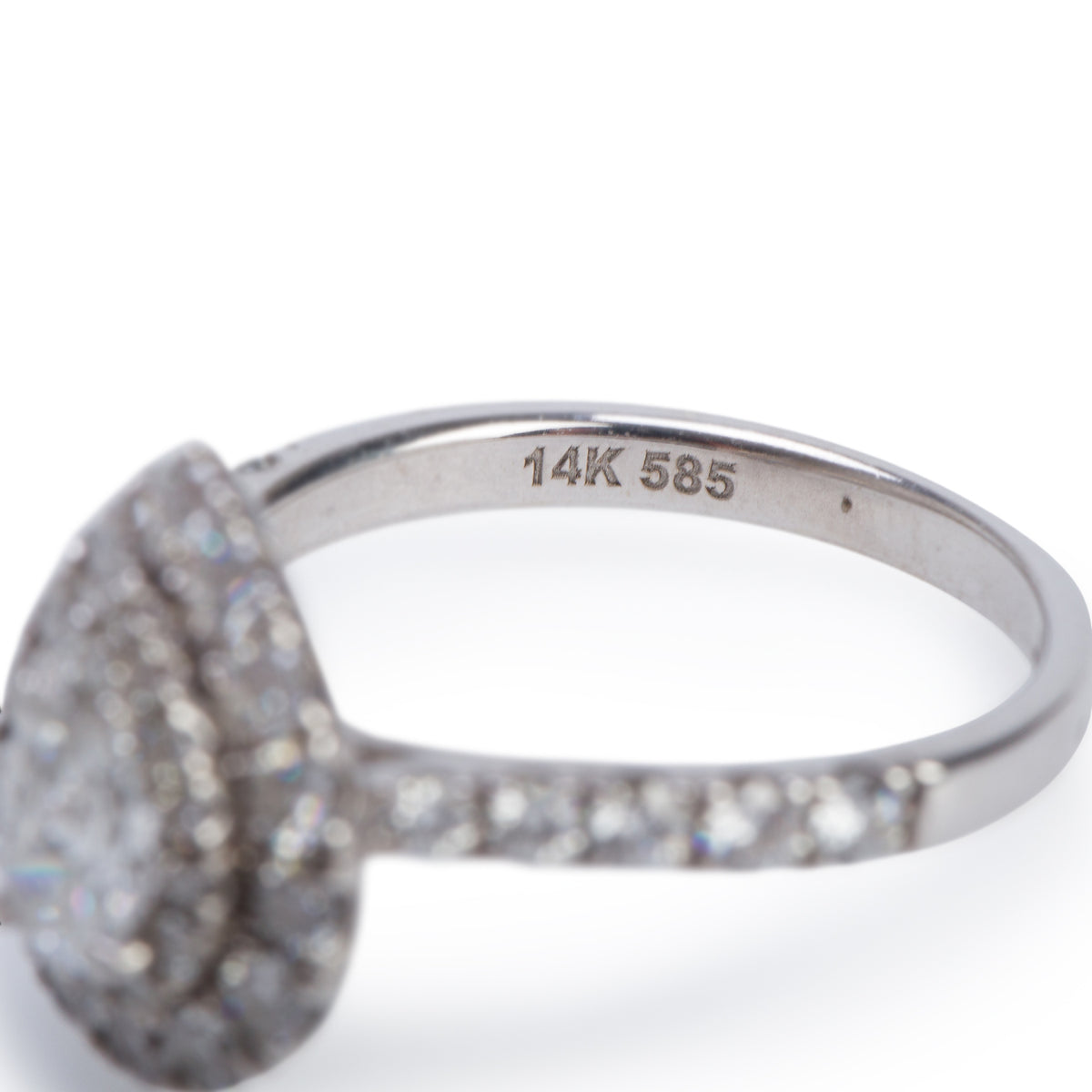 14k White Gold 0.50 ct. Pear Shaped Diamond Engagement Ring, Size 7