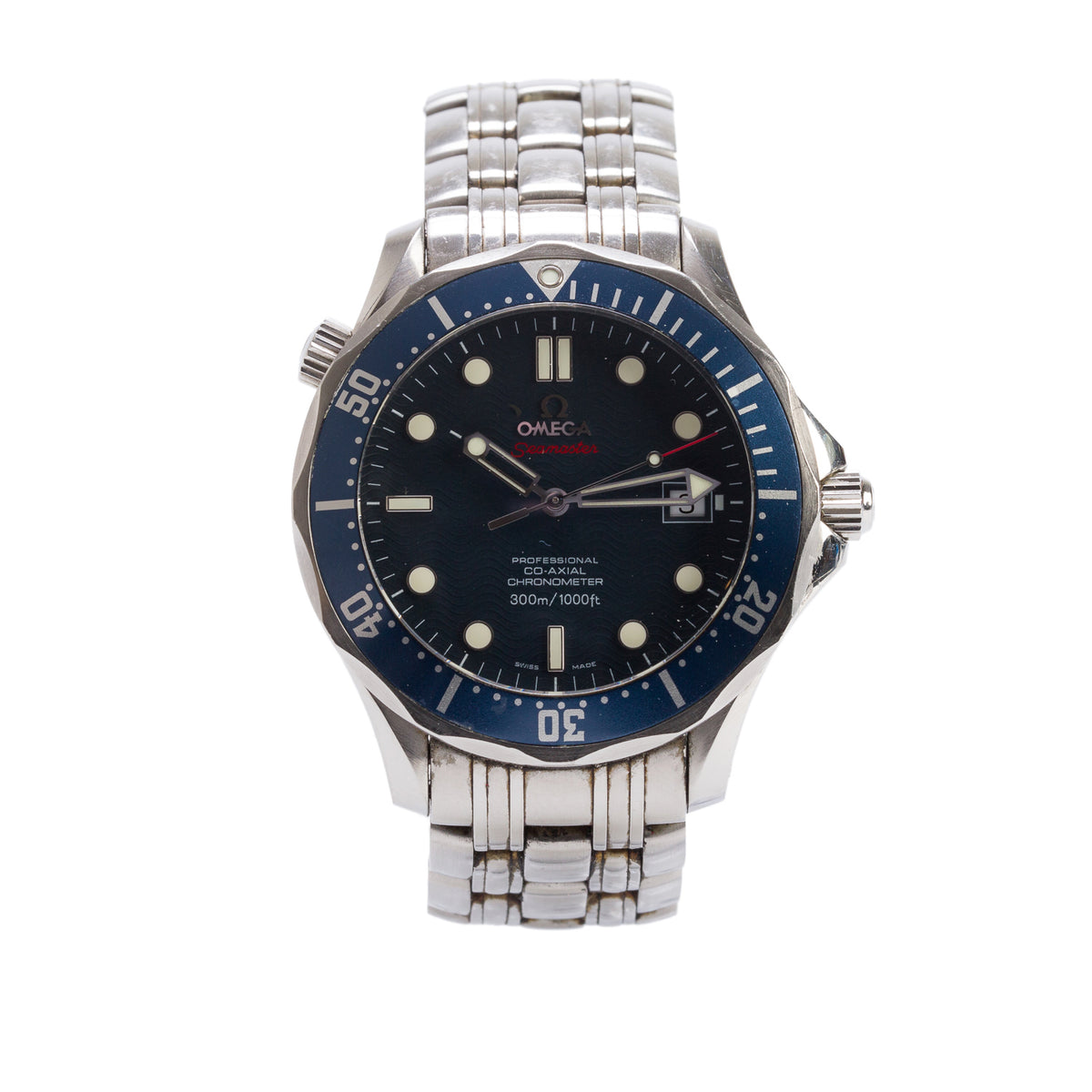 Omega Stainless Steel Seamaster Diver Professional Co-Axial Chronometer 300M 41 MM Automatic Watch Blue Dial w/ Box & Papers