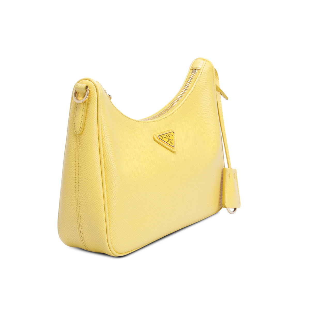 Prada Yellow Saffiano Lux Re-Edition 2005 Shoulder Bag w/ Straps & Authenticity Card