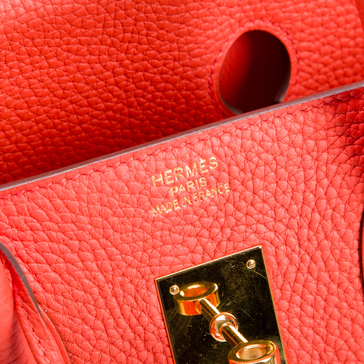 Hermes Orange Feu Taurillon Clemence Birkin 35