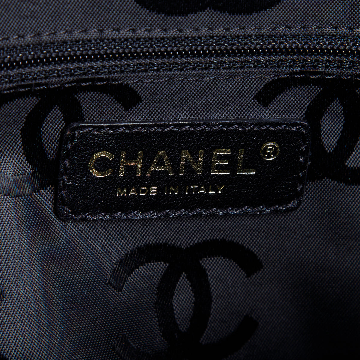 Chanel Black Calfskin Contrast Stich Surpique Bowler w/ Authenticity Card