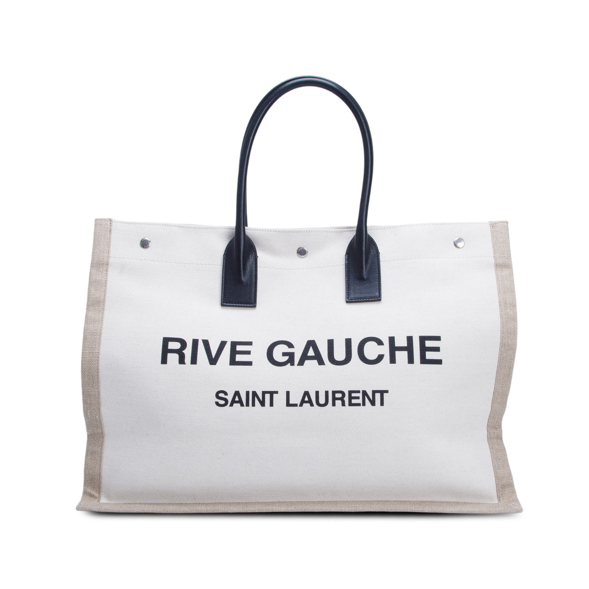 Saint Laurent 2022 Neutral Canvas Large Rive Gauche Canvas Tote