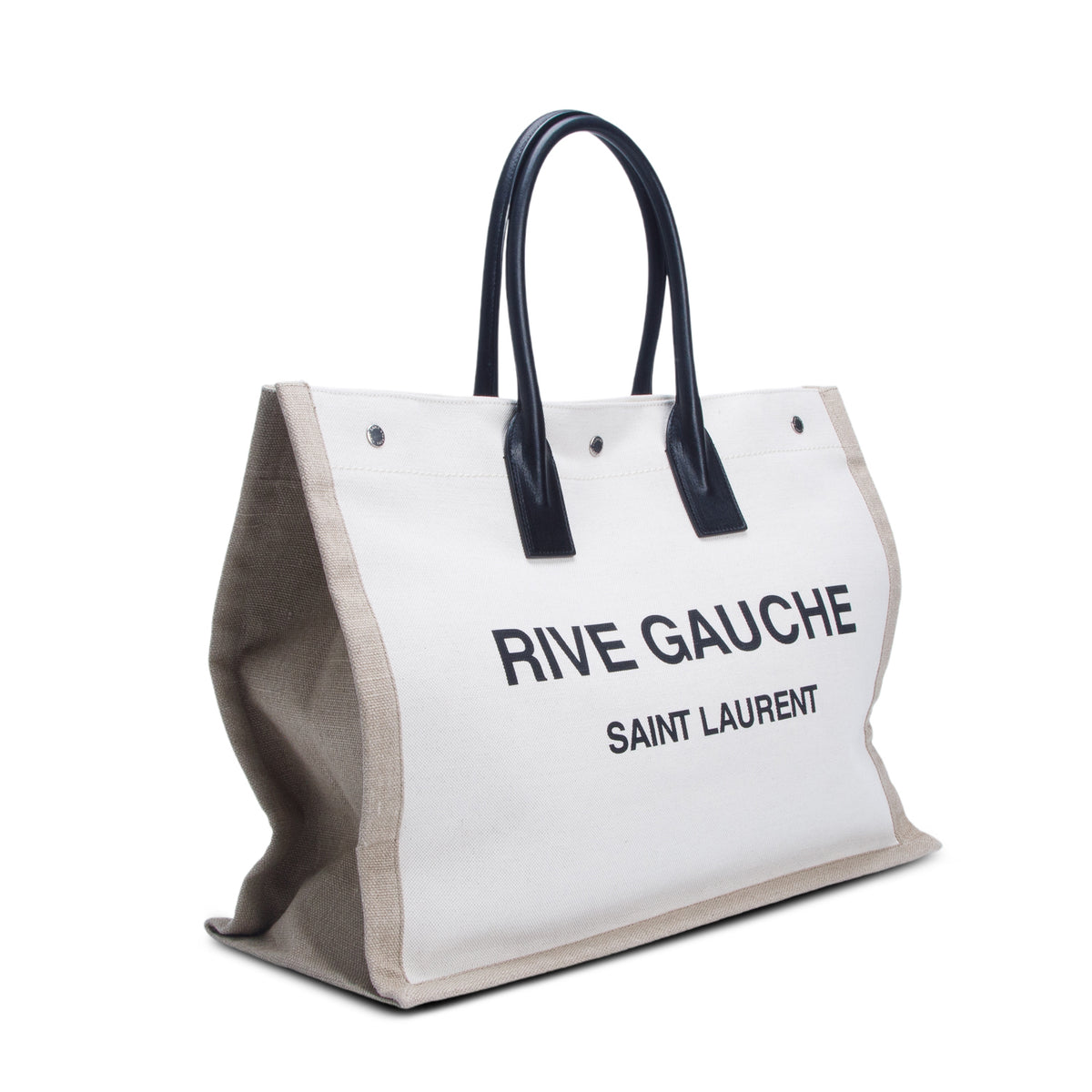 Saint Laurent 2022 Neutral Canvas Large Rive Gauche Canvas Tote