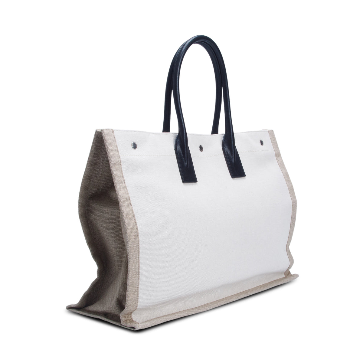 Saint Laurent 2022 Neutral Canvas Large Rive Gauche Canvas Tote