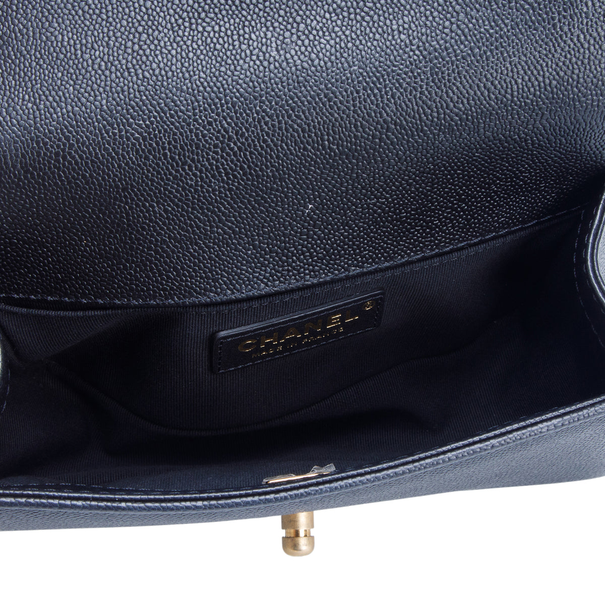 Chanel 2021 Black Caviar Quilted Small Chain Around Boy Flap w/ Box & Receipt