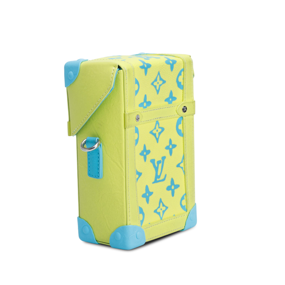 Louis Vuitton 2023 Green/Blue Monogram Playground Vertical Trunk Wearable Wallet w/ Strap
