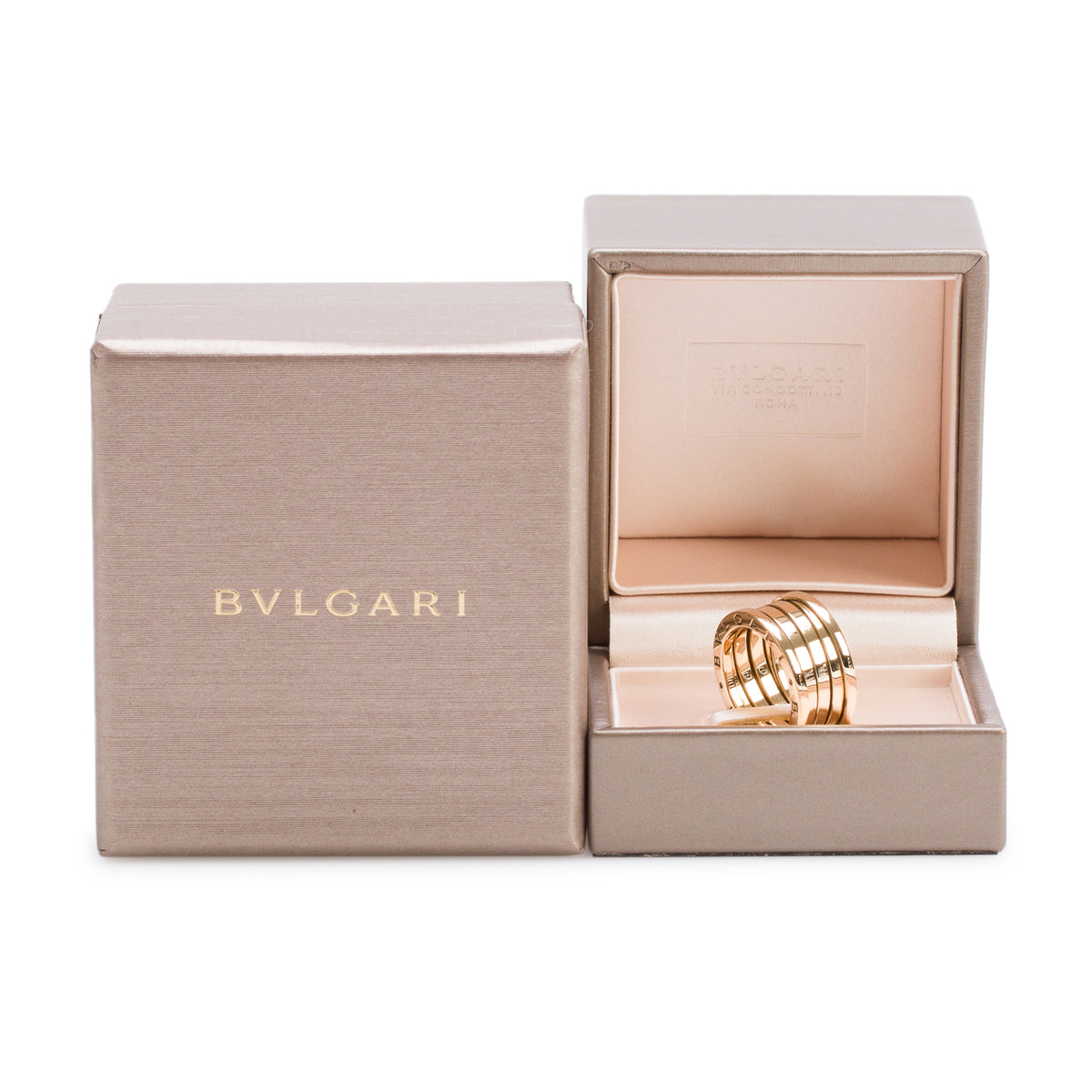 BVLGARI 18k Yellow Gold B.Zero1 Four-Band Ring, Size 54 6.75 w/ Box