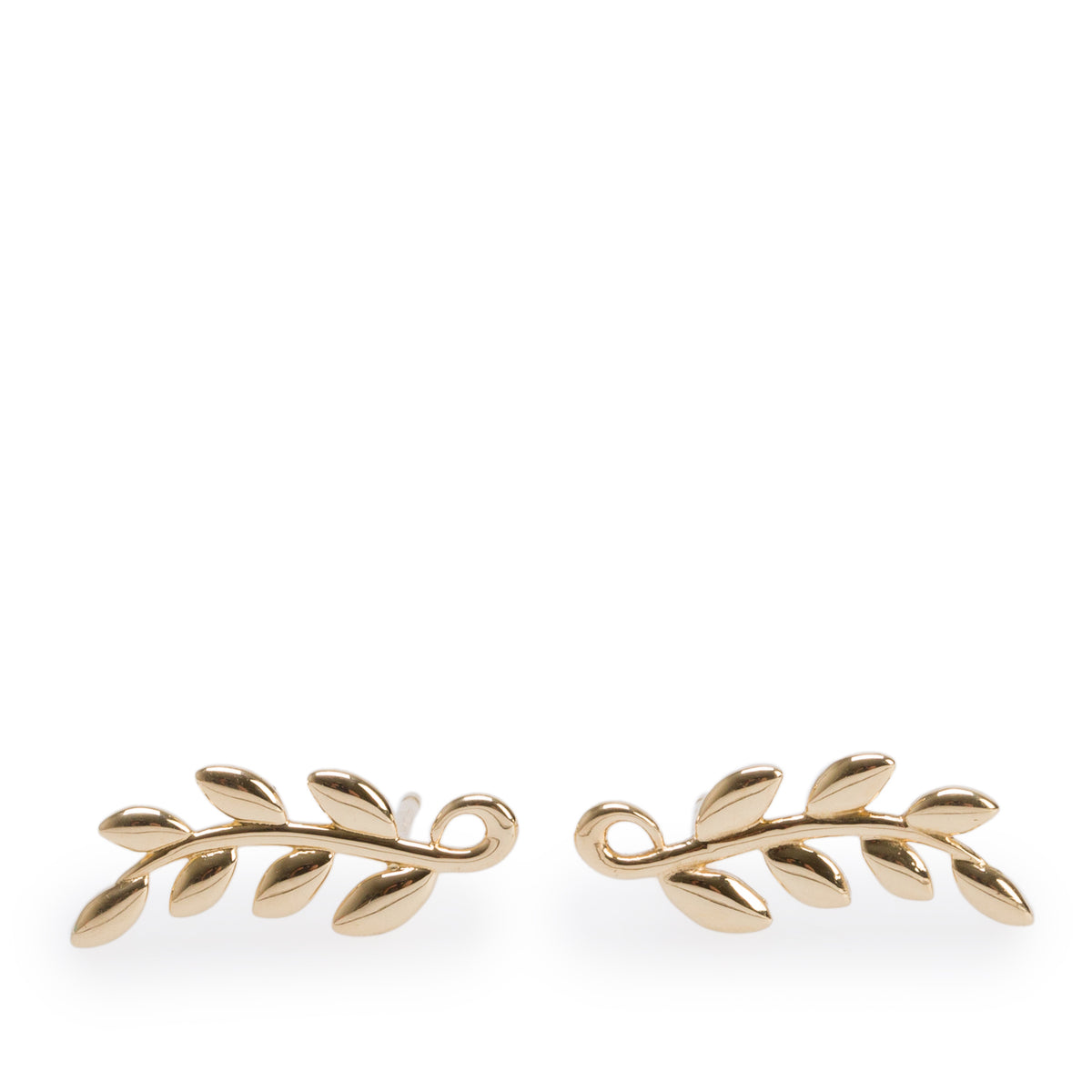 Tiffany & Co. Paloma Picasso 18k Yellow Olive Leaf Climber Earrings w/ Box
