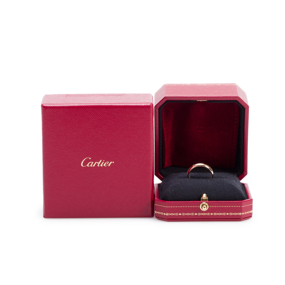 Cartier 18k Rose Gold 4 MM C de Cartier Wedding Band Ring, Size 54 7 w/ Box