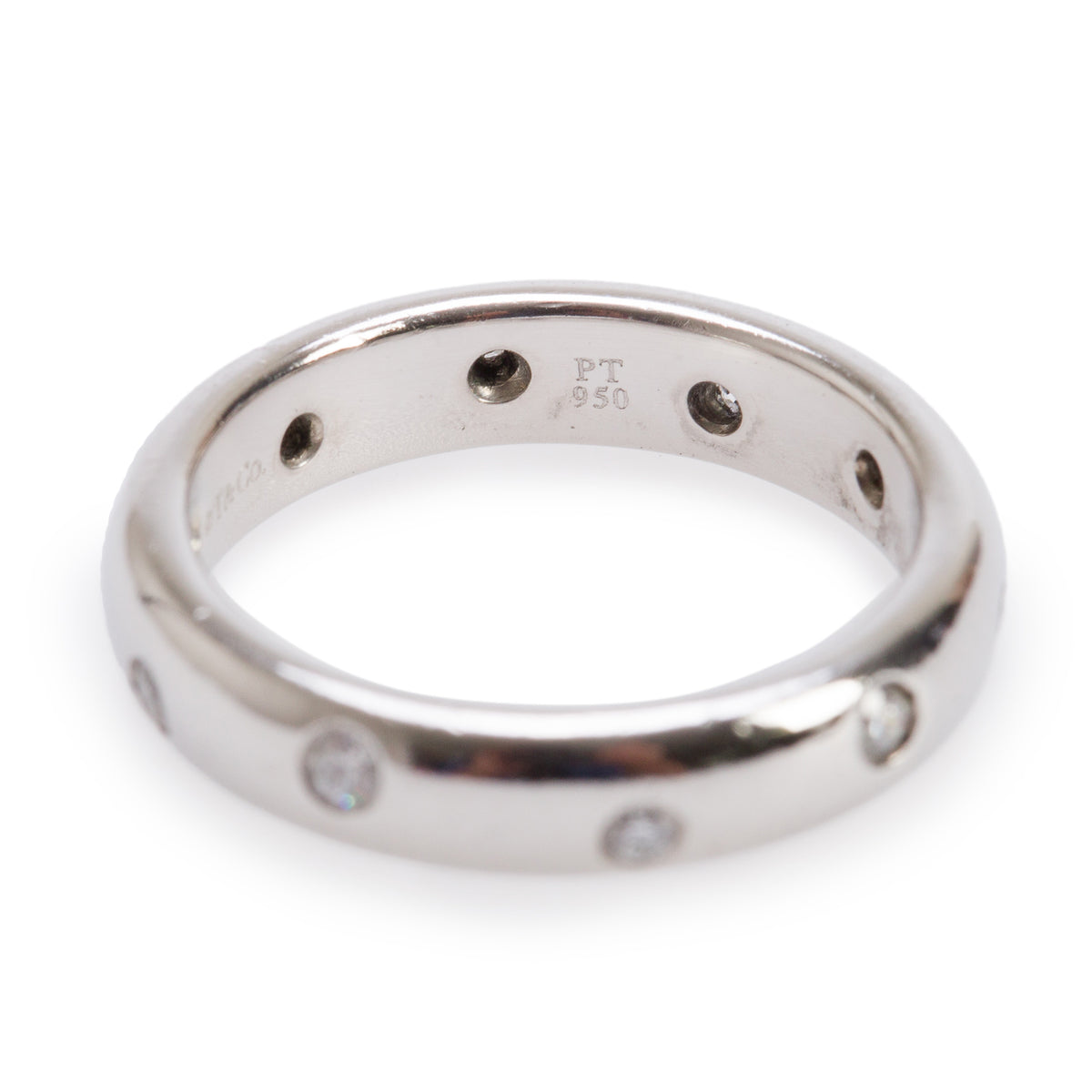 Tiffany & Co. Platinum Diamond Etoile 4 MM Band Ring, Size 5.5