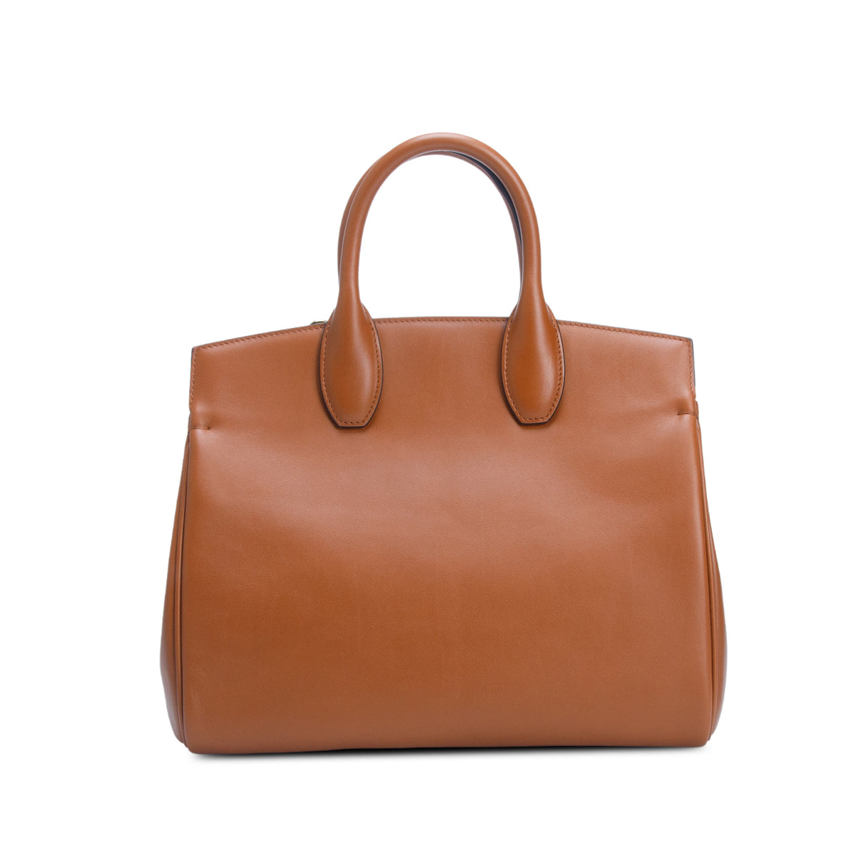 Ferragamo Brown Small Calfskin Studio Soft Bag w/ Pouch & Strap
