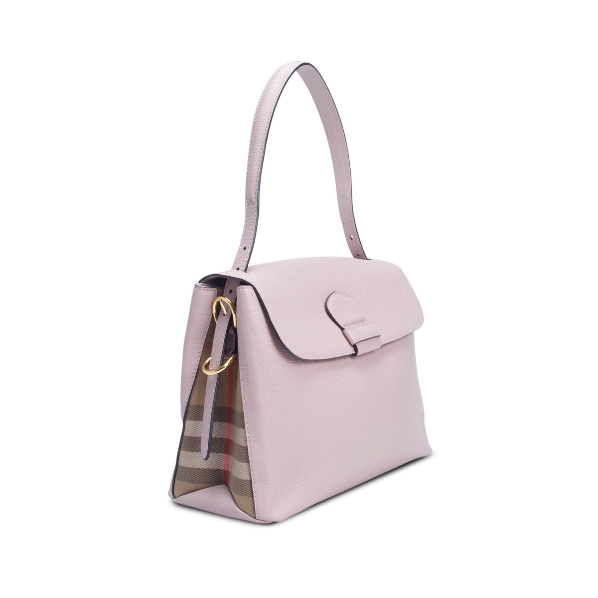 Burberry Pink Derby Calfskin House Check Medium Camberley Bag