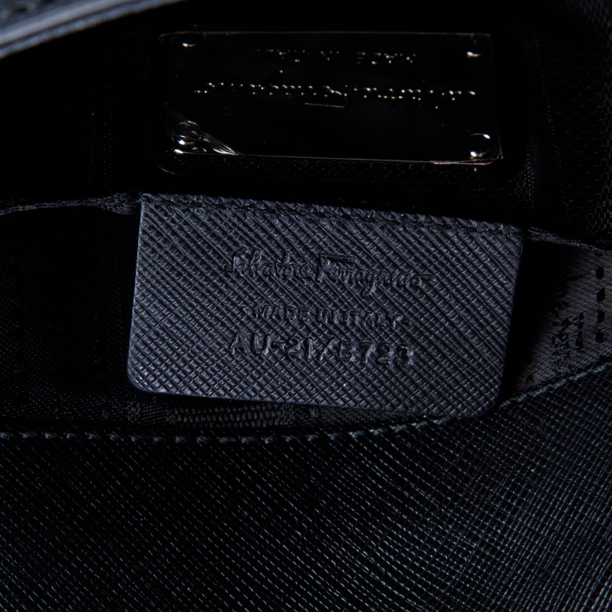 Ferragamo Black Leather Chain Shoulder Bag