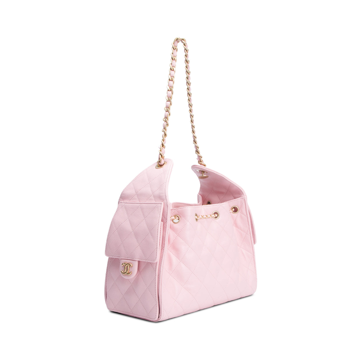 Chanel Pink Caviar Quilted Small Chanel 25 Handbag w/ Box