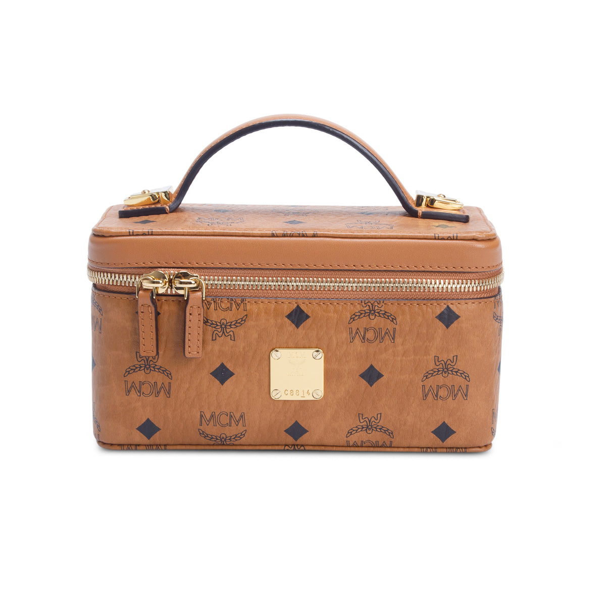 MCM Cognac Visetos Rockstar Vanity Case w/ Strap