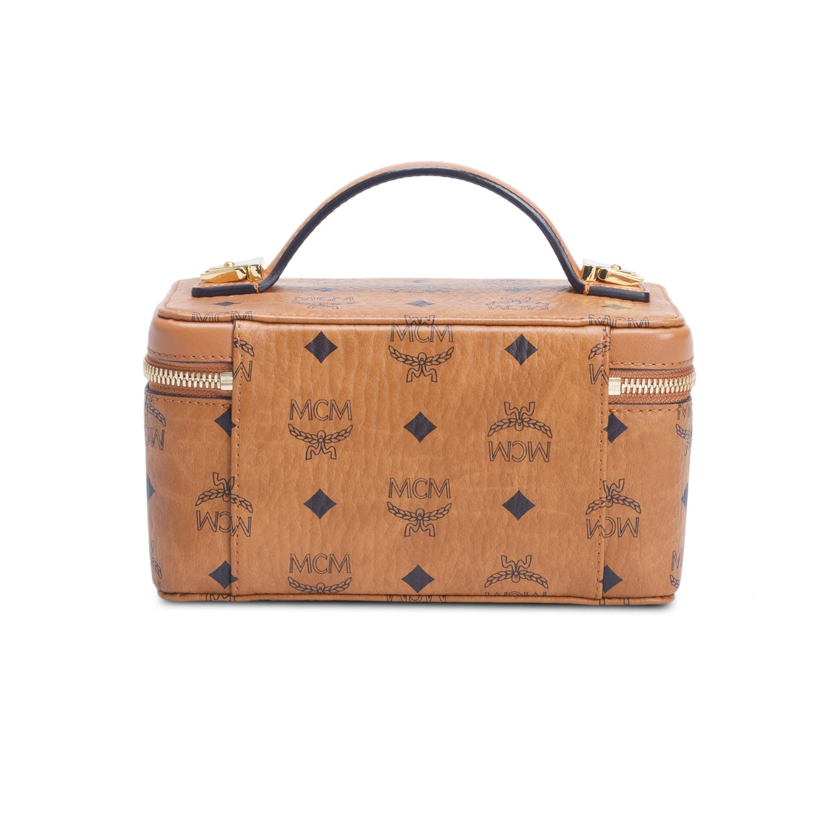 MCM Cognac Visetos Rockstar Vanity Case w/ Strap