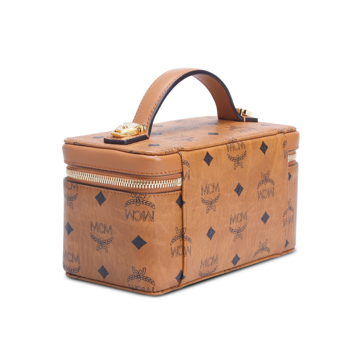 MCM Cognac Visetos Rockstar Vanity Case w/ Strap
