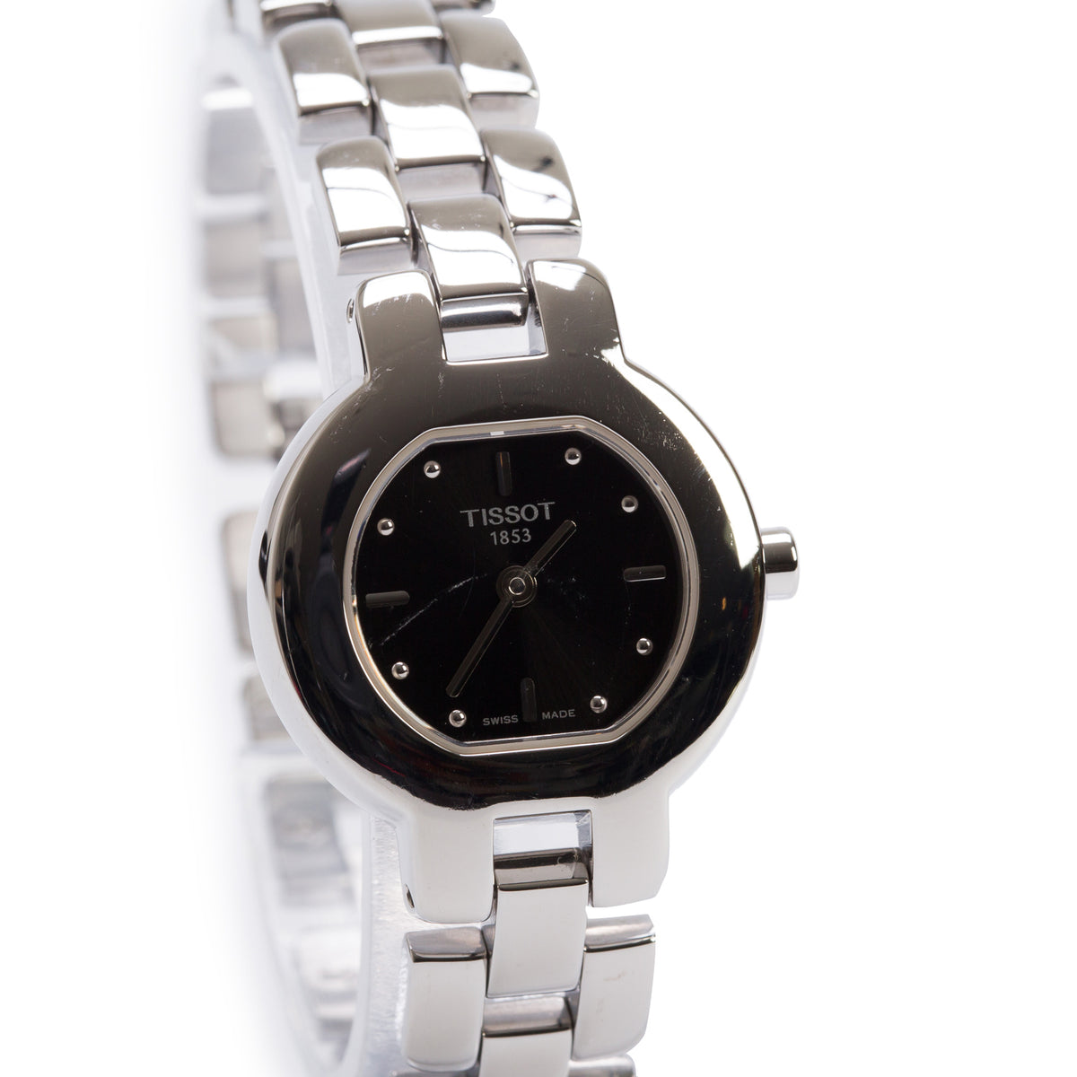 Tissot Stainless Steel 24 MM Quartz Watch Black Dial
