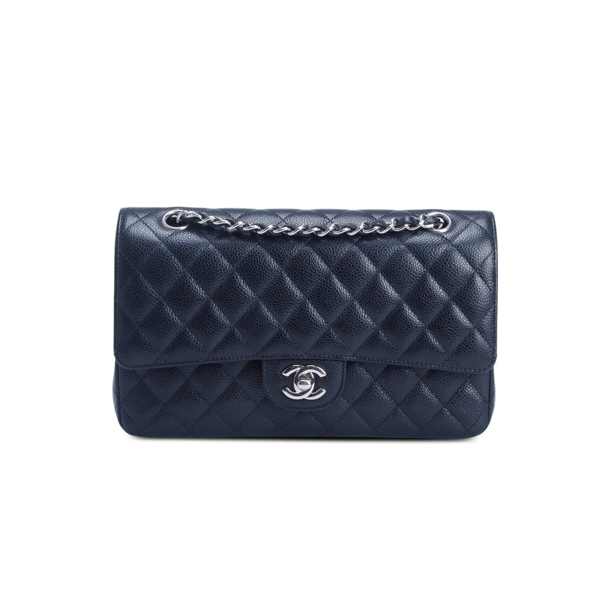 Chanel Black Caviar Quilted Medium Double Flap Bag