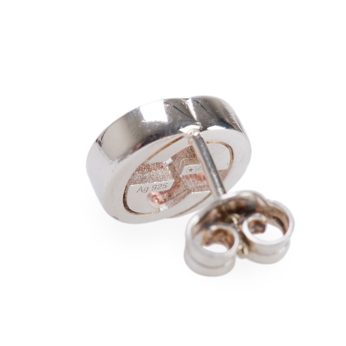 Gucci Sterling Silver Interlocking G Stud Earrings