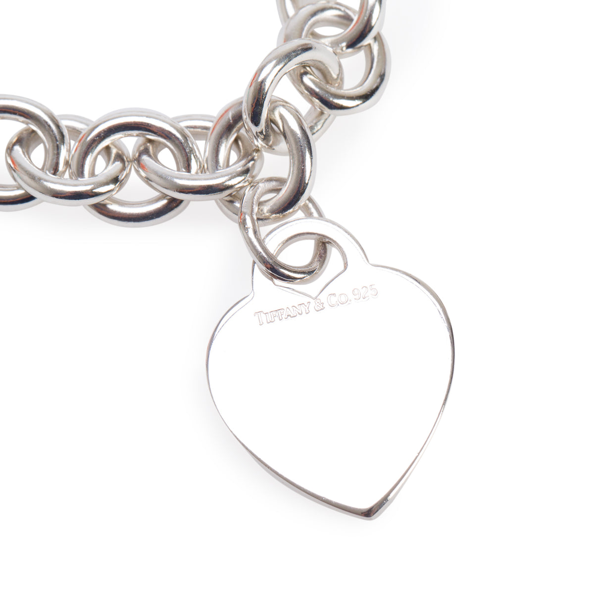 Tiffany & Co. Sterling Silver Heart Tag Chain Link Necklace